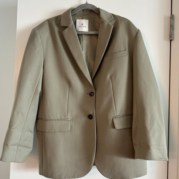 Anine Bing Quinn Blazer in Green Khaki - Picture 2 of 9